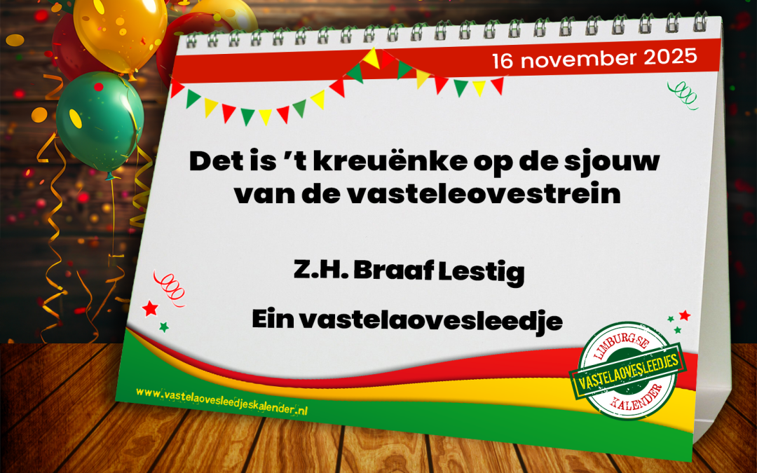 Det is ’t kreuënke op de sjouw van de vasteleovestrein