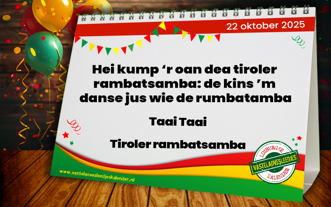 Hei kump ‘r oan dea tiroler rambatsamba: de kins ‘m danse jus wie de rumbatamba