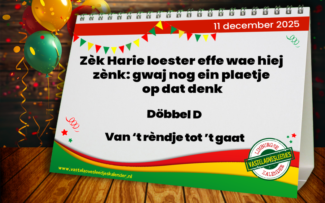 Zèk Harie loester effe wae hiej zènk: gwaj nog ein plaetje op dat denk