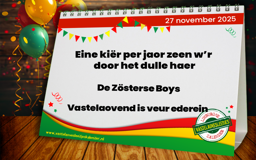 Eine kiër per jaor zeen w’r door het dulle haer