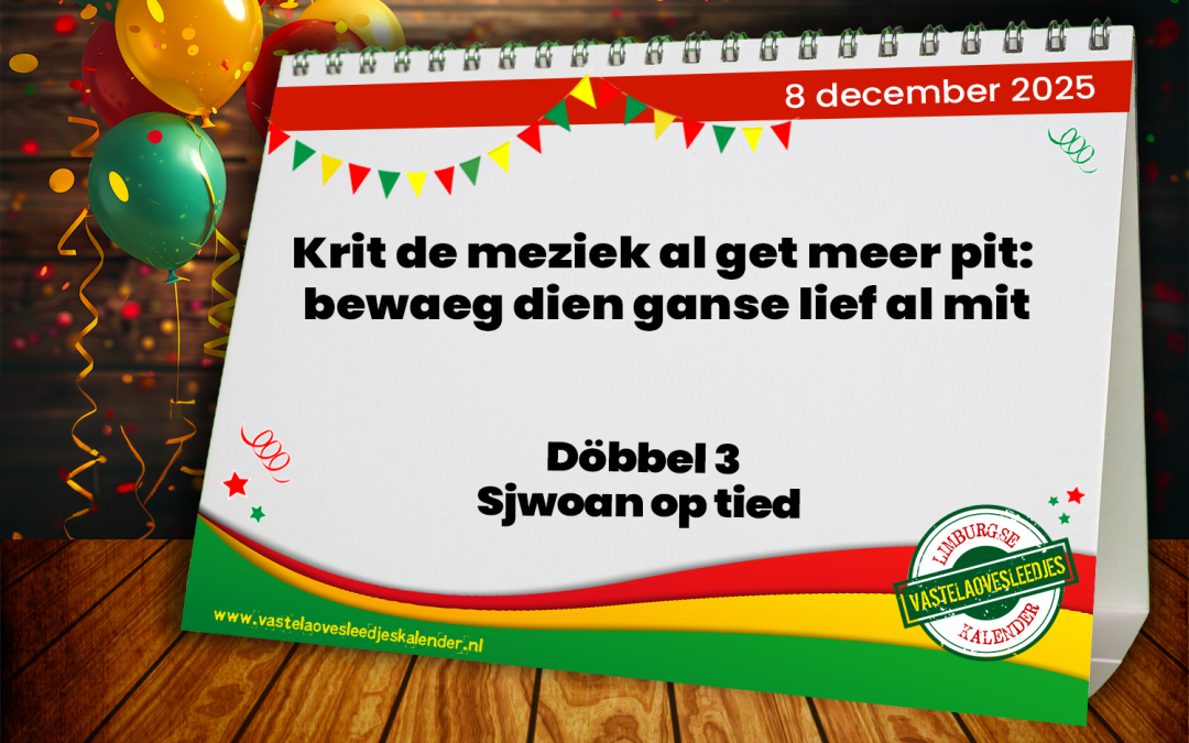 Krit de meziek al get meer pit: bewaeg dien ganse lief al mit