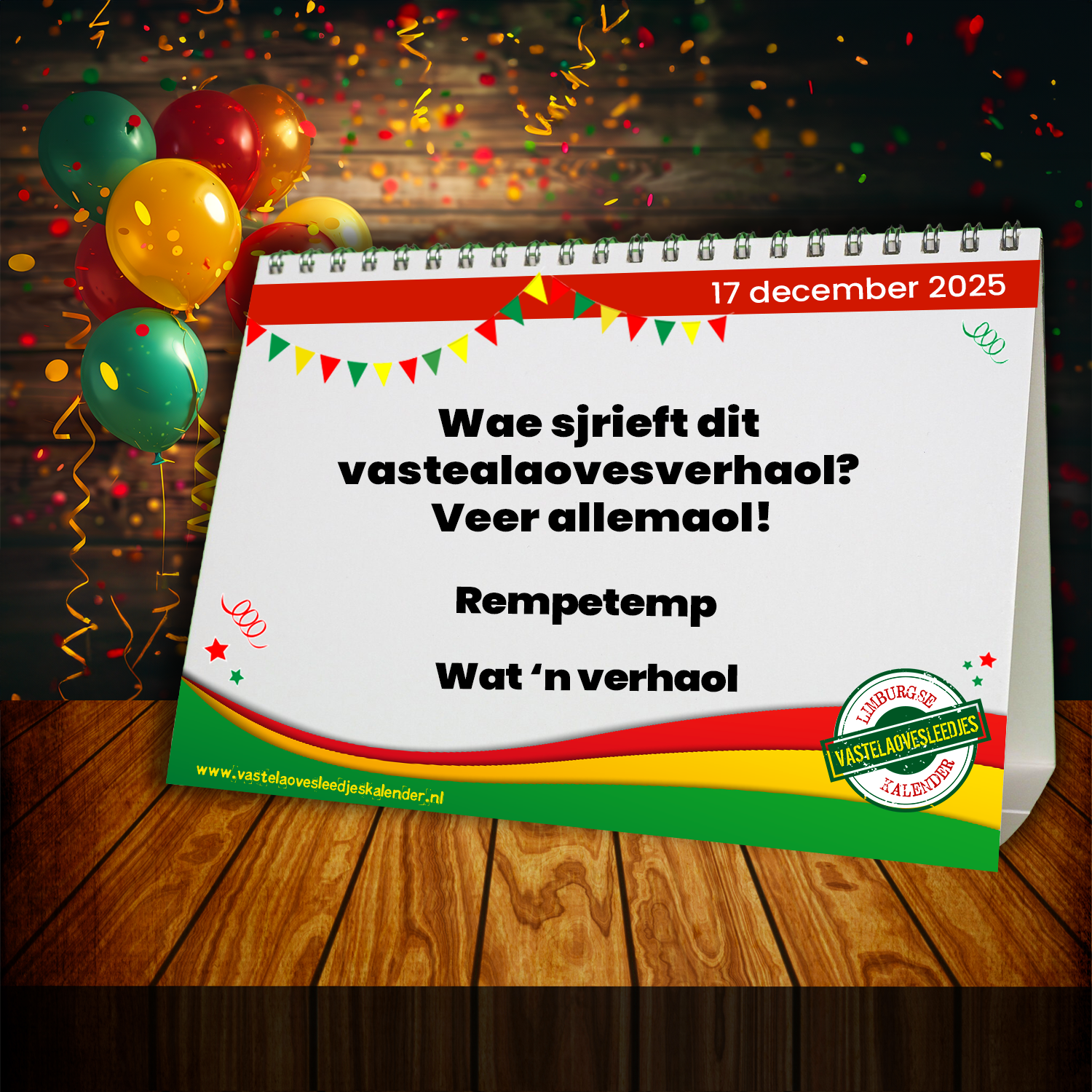 Wae sjrieft dit vastealaovesverhaol? Veer allemaol!