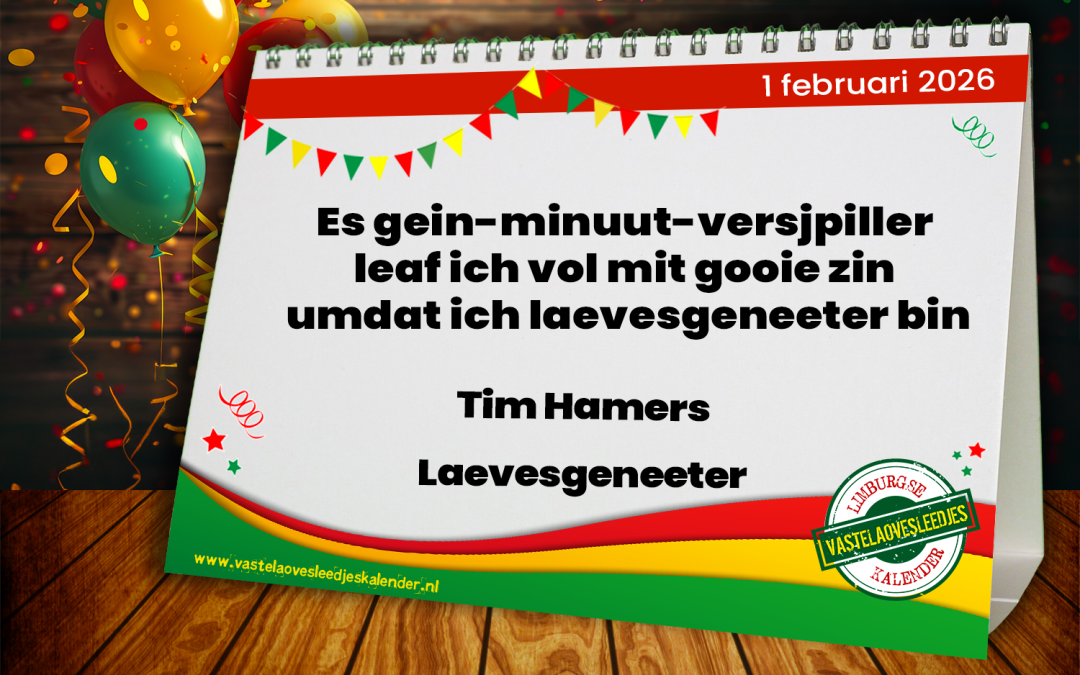Es gein-minuut-versjpiller leaf ich vol mit gooie zin umdat ich laevesgeneeter bin
