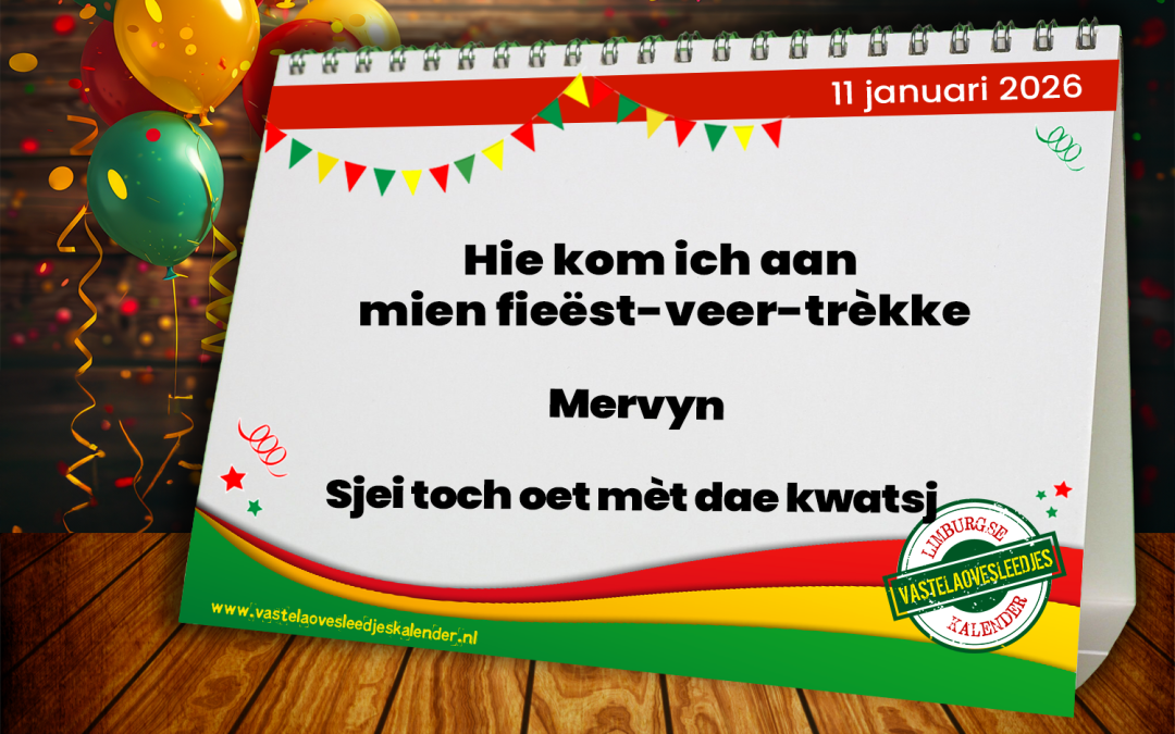 Hie kom ich aan mien fieëst-veer-trèkke