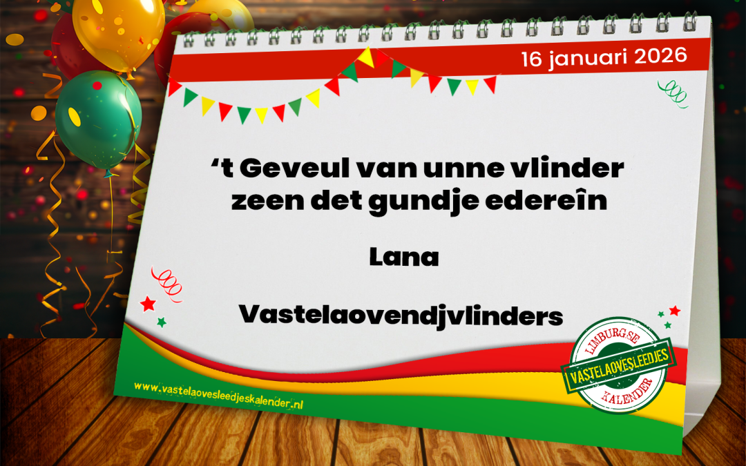 ’t Geveul van unne vlinder zeen det gundje edereîn