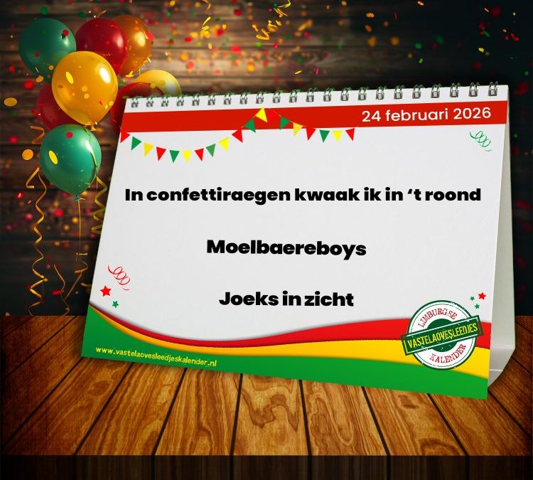In confettiraegen kwaak ik in ’t roond