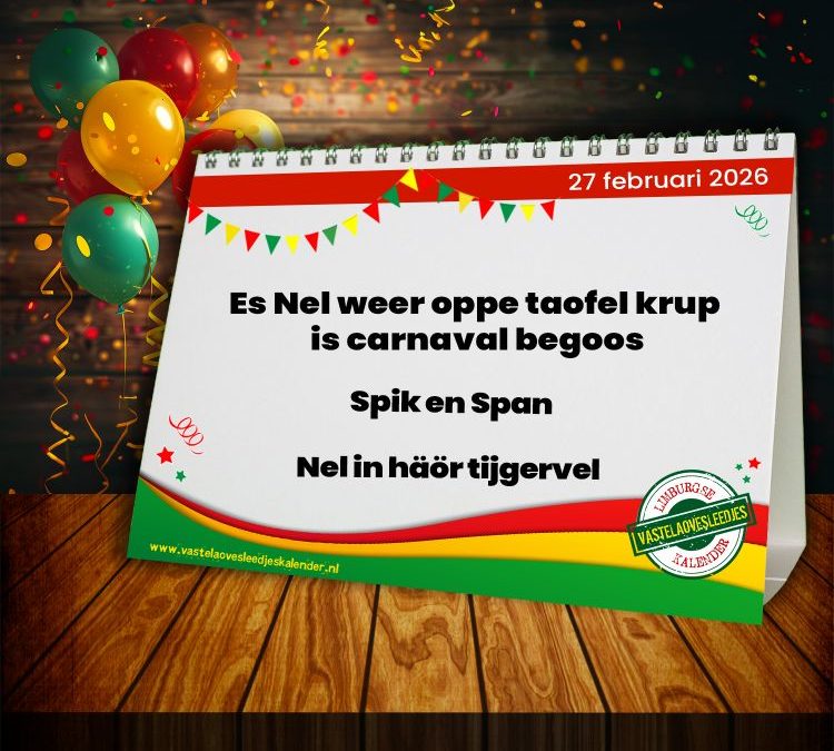 Es Nel weer oppe taofel krup is carnaval begoos